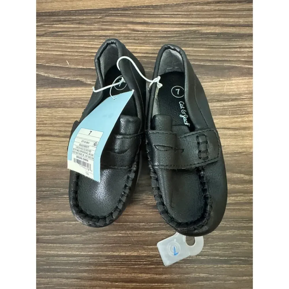 NWT Toddler Cat & Jack Black Abbott Loafers - Size 7